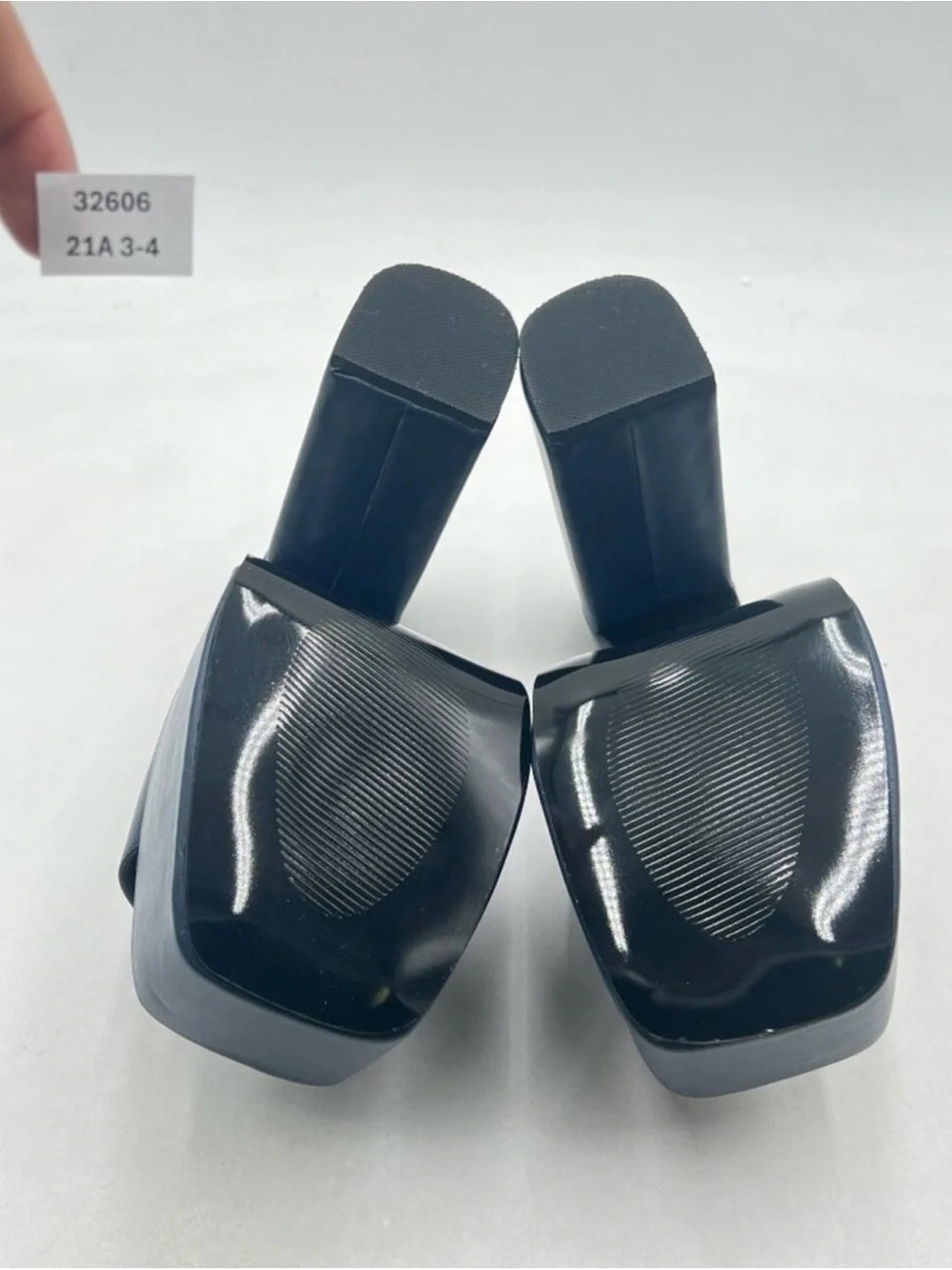 YDN Dark Blue Square Platform Slide Sandals